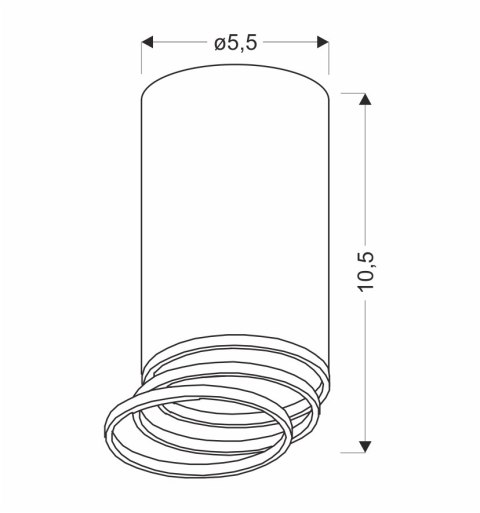 Tuba lampa sufitowa czarny 1x15W GU10 śr. 5,5 cm