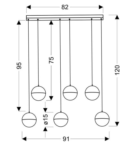 Furni zwis 6x5W LED szary 4000K
