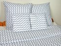Pościel bawełniana 160x200 65=896E zygzak szaro-biały Nowość