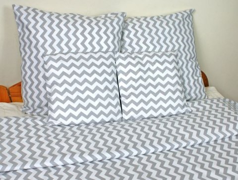 Pościel bawełniana 160x200 65=896E zygzak szaro-biały Nowość