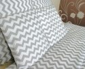 Pościel bawełniana 160x200 65=896E zygzak szaro-biały Nowość