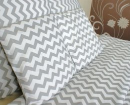 Pościel bawełniana 160x200 65=896E zygzak szaro-biały Nowość