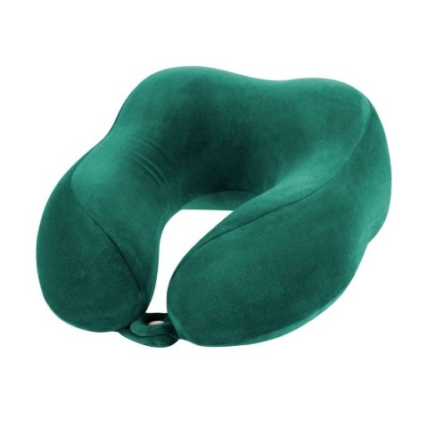 Poduszka Podróżna Kołnierz rogal 27x24 zielona butelkowa z pianki termoplastycznej