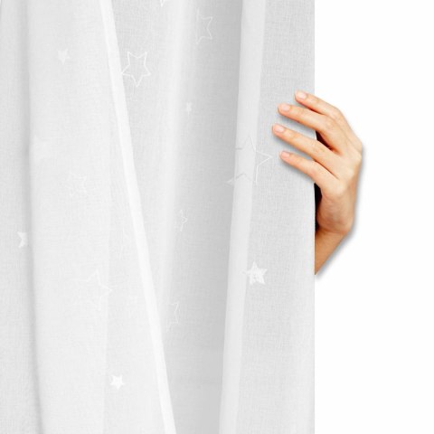 Firana 140x270 Galaxy biała świecąca gwiazdki gotowa na taśmie I23