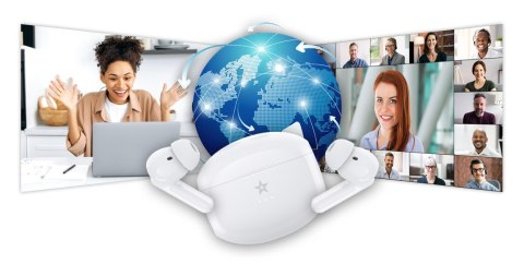 Słuchawki bezprzewodowe Giewont RealSound PRO ANC ENC GWS800-2 Białe