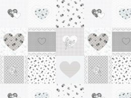 Pościel bawełniana 160x200 serduszka szara 1108N