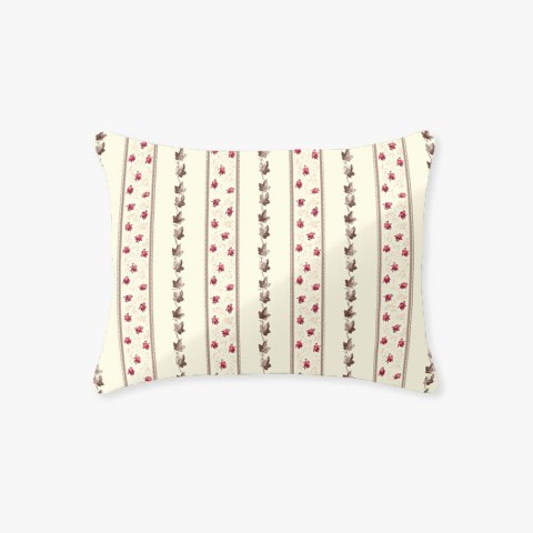 Poszewka bawełniana 40x40 kwiaty kremowa czerwona 1602N Classic