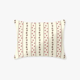 Poszewka bawełniana 50x60 kwiaty kremowa czerwona 1602N Classic