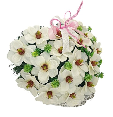 STROIK NA CMENTARZ SERCE XL KWIATY DEKORACJA GROBU