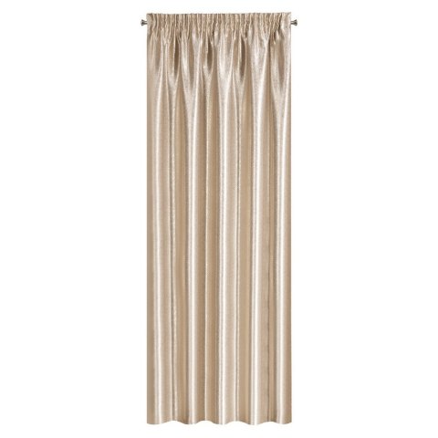 Zasłona 135x270 Ebru beżowa złota gotowa na taśmie welurowa z nakrapianym lśniącym nadrukiem Eurofirany