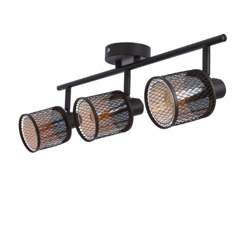 Canabera lampa sufitowa kawowe złoto 3x40W E14 klosz bursztynowy