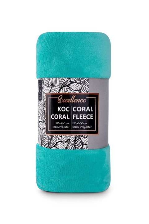 Koc narzuta z mikrofibry 150x200 Coral turkusowy C24