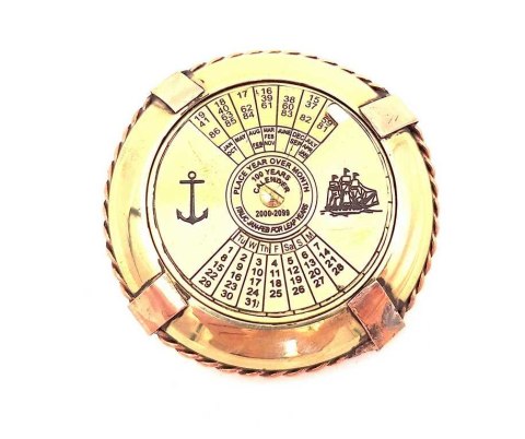 Elegancki marynistyczny kalendarz z mosiądzu - NI1422