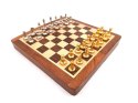 Magnetyczne Szachy mosiężne w pudełku drewnianym - 157
