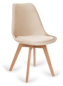 Krzesło skandynawskie MONZA GRANDE BEIGE VELVET