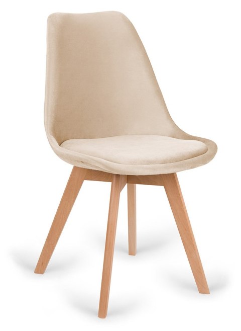 Krzesło skandynawskie MONZA GRANDE BEIGE VELVET