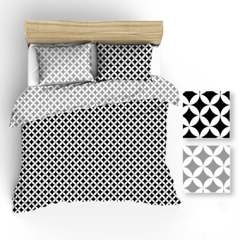 Pościel bawełniana 140x200 R042 szara czarna maroko białe 208N 212N