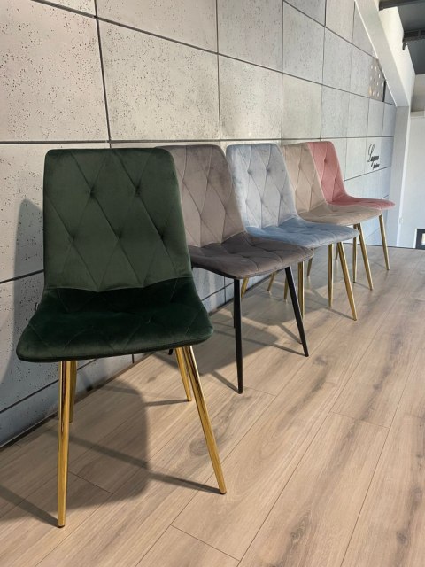 Krzesło tapicerowane BORGO VELVET GREEN FOREST GOLD