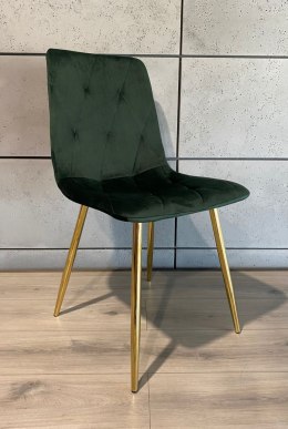 Krzesło tapicerowane BORGO VELVET GREEN FOREST SILVER