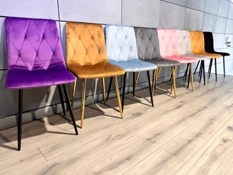 Krzesło tapicerowane BORGO VELVET PURPLE SILVER