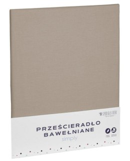 Prześcieradło bawełniane 220x240 cappucino jednobarwne Simply