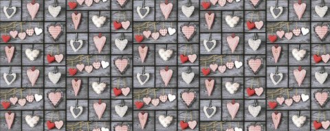 Pościel z kory 140x200 szara serca różowe 617E zamek 825N