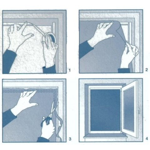 MOSKITIERA OKNO 100X100 BIALA POLIESTER+TAŚMA RZEP