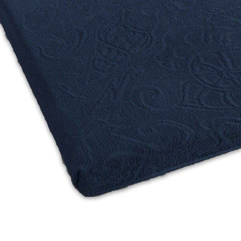Prześcieradło frotte bez gumki 175x220 Tulipan 4 granatowe 4044/NE-020T żakardowe Zwoltex