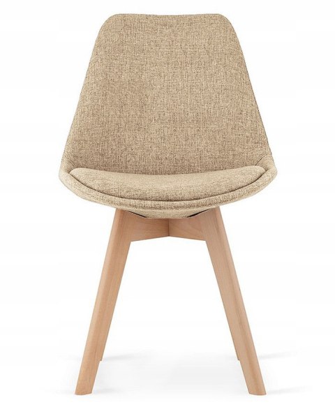 Krzesło skandynawskie MONZA GRANDE Zestaw 4 sztuki BEIGE FABRIC