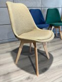 Krzesło skandynawskie MONZA GRANDE Zestaw 4 sztuki BEIGE FABRIC