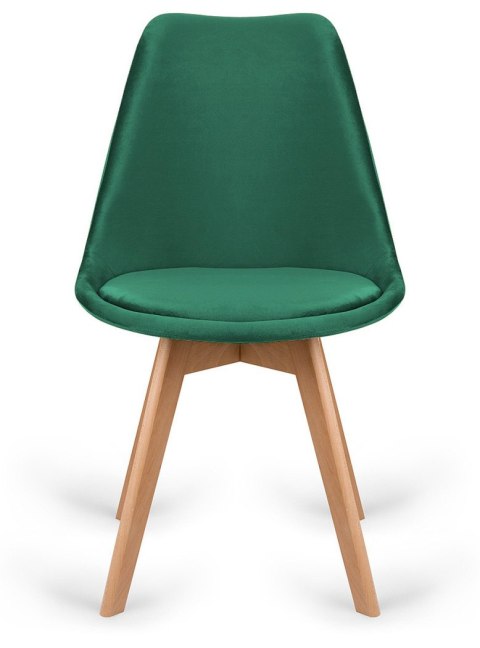 Krzesło skandynawskie MONZA GRANDE Zestaw 4 sztuki GREEN VELVET