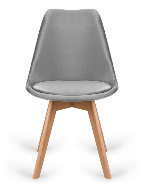 Krzesło skandynawskie MONZA GRANDE Zestaw 4 sztuki GREY VELVET