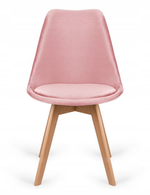 Krzesło skandynawskie MONZA GRANDE Zestaw 4 sztuki PINK VELVET