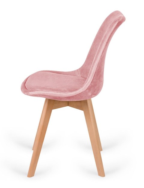 Krzesło skandynawskie MONZA GRANDE Zestaw 4 sztuki PINK VELVET