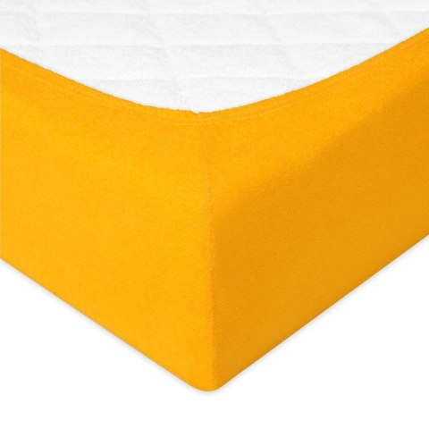 Prześcieradło frotte z gumką 120x200 żółte 05 Premium