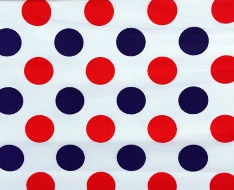 Pościel bawełniana 160x200 219d=1038E Grochy granatowo-czerwone