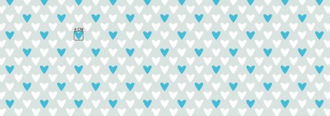 Pościel bawełniana 160x200 995E szara serca serduszka białe turkusowe 93N Walentynki