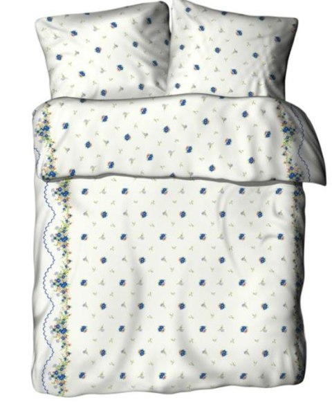 Pościel z bawełny 160x200 361E Bordiura Niebieska Nowość