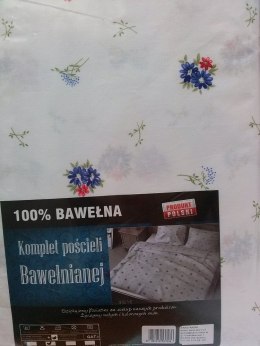 Pościel z bawełny 160x200 361E Bordiura Niebieska Nowość
