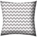 Poszewka bawełniana 40x40 R021 896E zygzak szara biała obustronna