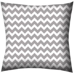 Poszewka bawełniana 40x40 R021 896E zygzak szara biała obustronna