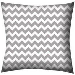 Poszewka bawełniana 50x60 R021 896E zygzak szara biała obustronna