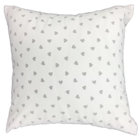 Poszewka bawełniana 40x60 R112 biała szara serca serduszka 275D 274D