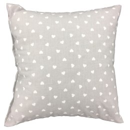 Poszewka bawełniana 40x60 R112 biała szara serca serduszka 275D 274D