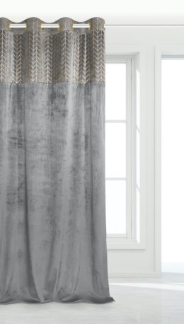 Zasłona gotowa na przelotkach 140x250 Nord popielata złota zygzak