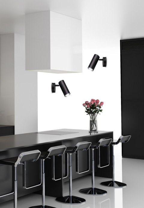 Colly lampa kinkiet czarny 1x15W GU10 klosz czarny