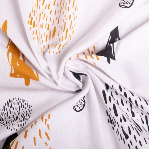 Pościel flanelowa 160x200 F-87 biała czarna pomarańczowa choinki bombki Matex