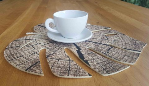 Podkładka Monstera M 33x33 cm gr. 4 mm - Dąb