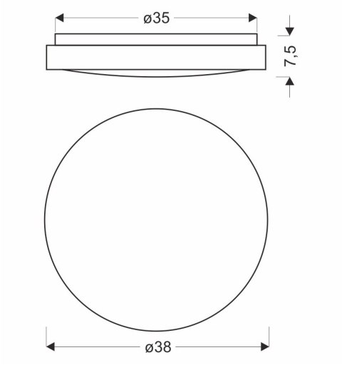 Aflo lampa sufitowa plafon drewn+czarny 24W LED 3000/4000/6000K 38cm klosz biały