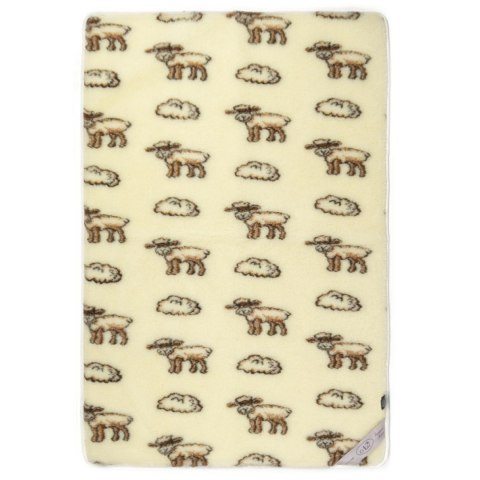 Koc wełniany merynos 160x200 Baranki kremowy wyroby rehabilitacyjne pościelowe wyroby rozgrzewające